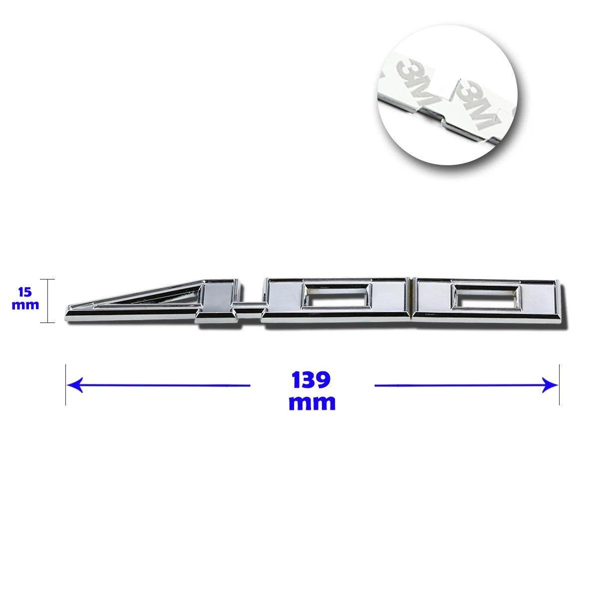 Polished Metal 3D Decal Emblem Sticker for Hummer GMC Ford Chevrolet (2000–2023)