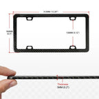 Set of 2 Carbon Fiber Finish Slim License Plate Frames