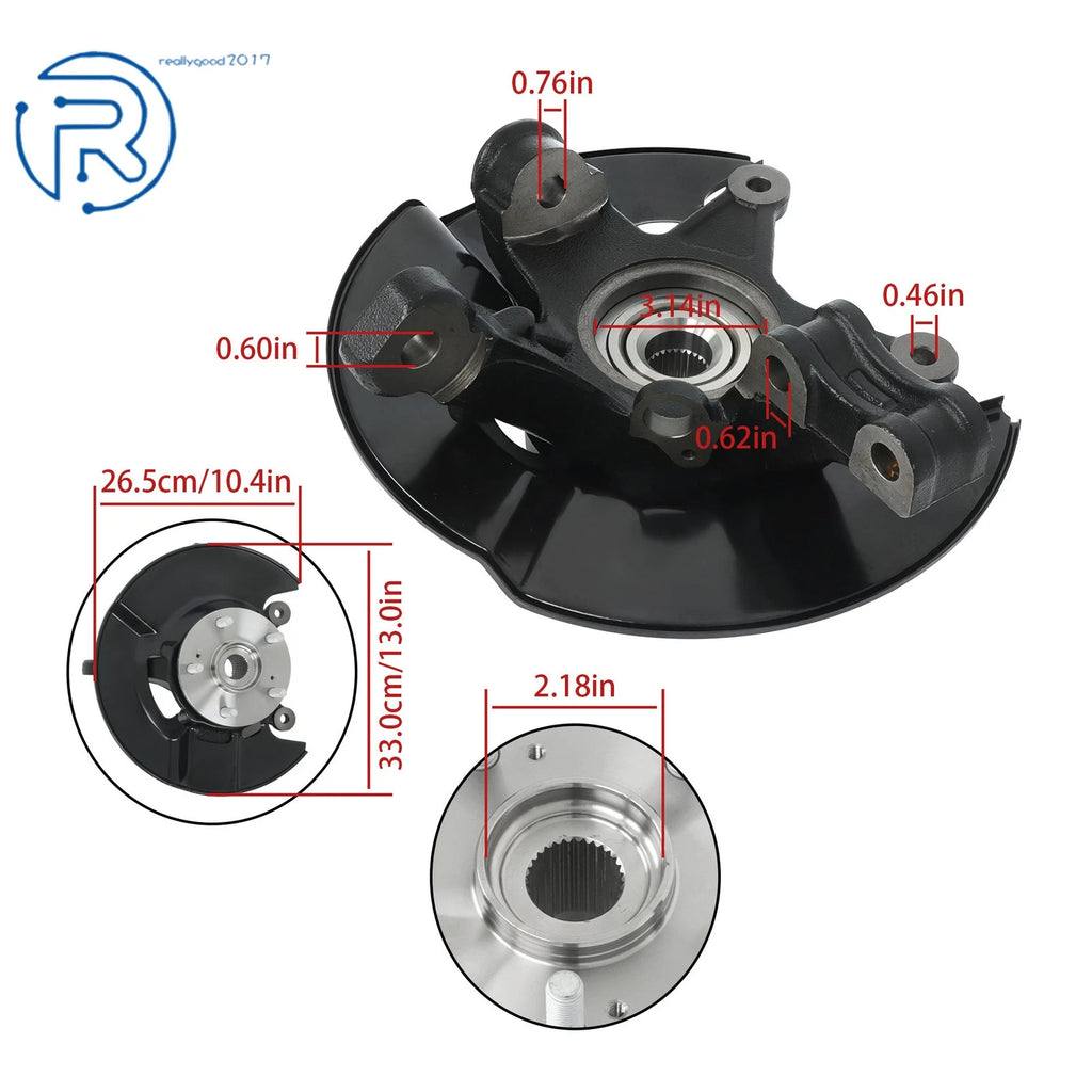 Front Right Steering Knuckle with Wheel Hub Bearing for Honda Pilot (2005-2008)