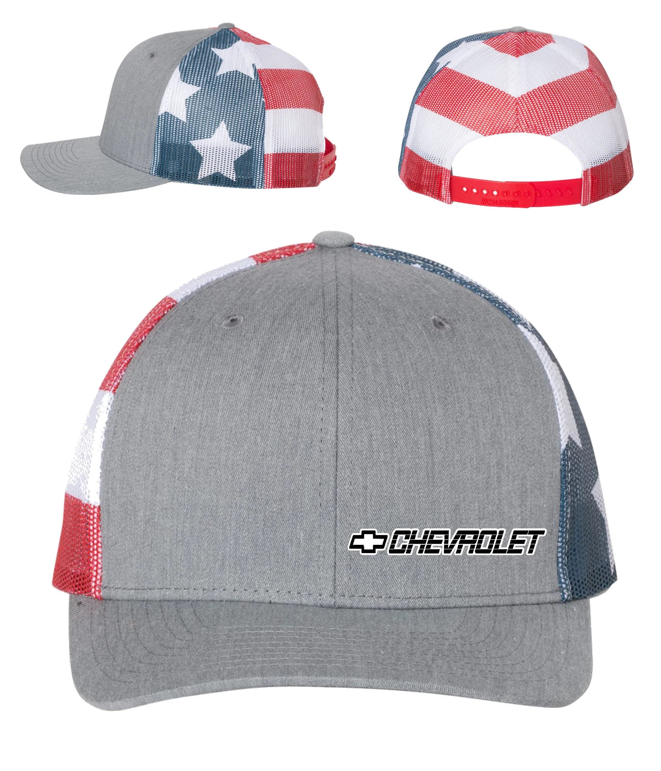 Licensed American Flag Back Trucker Hat Snap Back for Chevrolet (2005–2015)