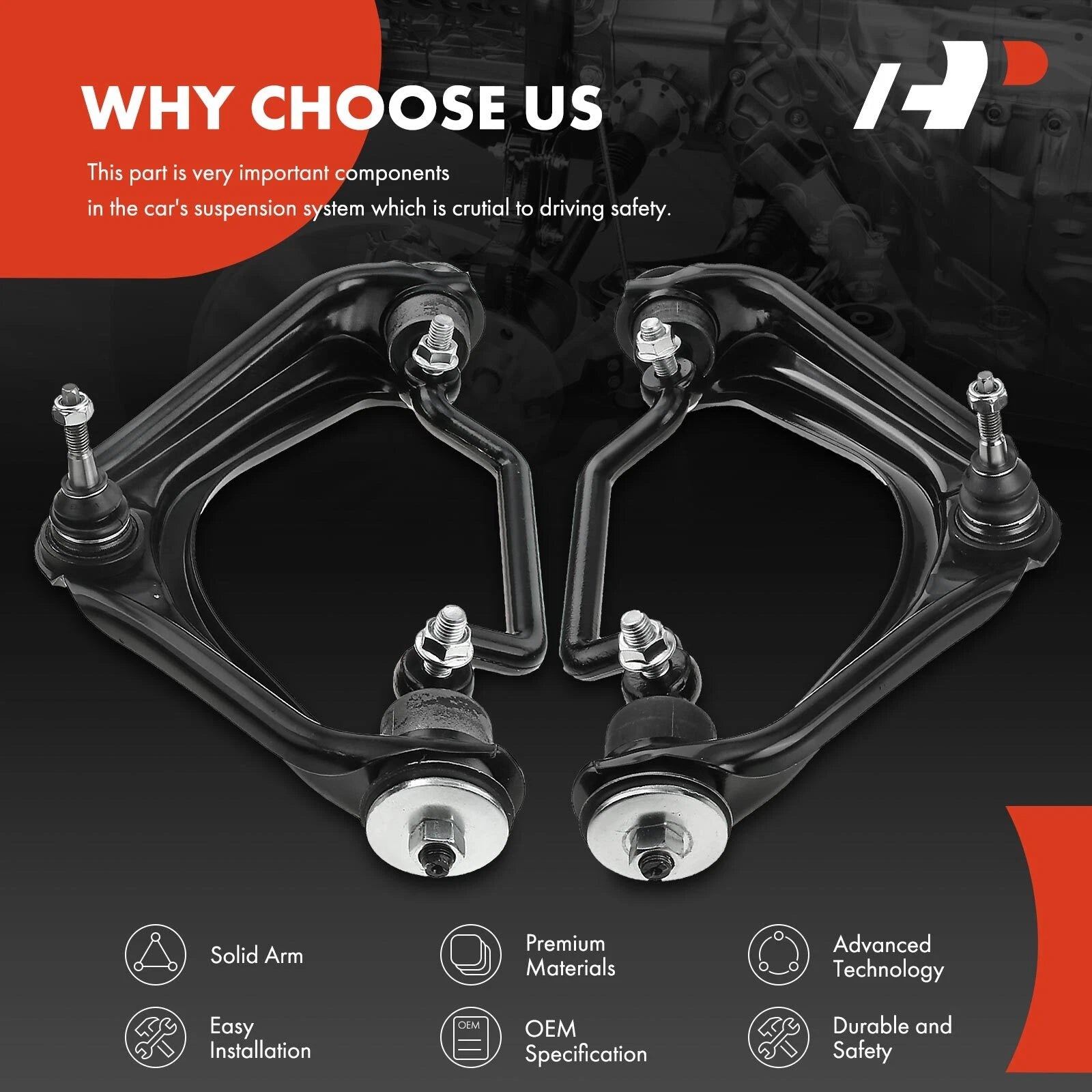 2X Front Control Arm with Ball Joint for Ford Explorer (2002-2005)