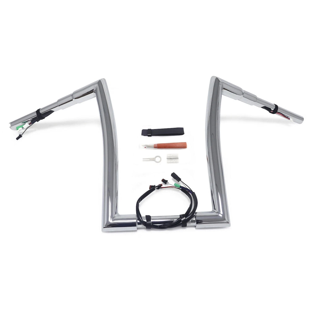 14" Prewired Drilled 32mm Ape Hanger Handlebar for Harley Road King (2014–2015)