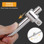 T-Bar Sliding Handle Wrench for Socket Compatibility (Chrome Steel)