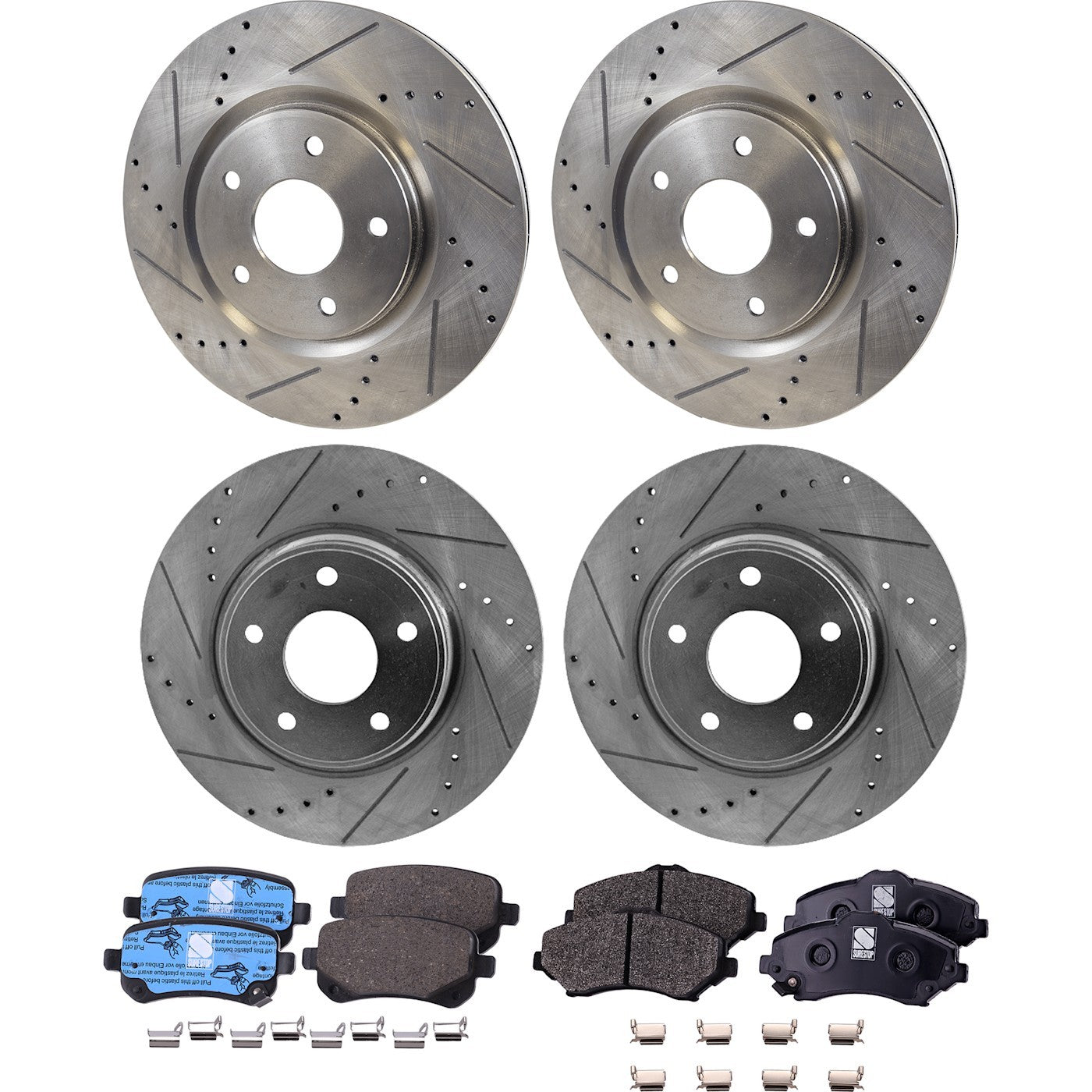 Brake Disc Rotors and Pads Kit for VW Dodge Journey Routan (2012)