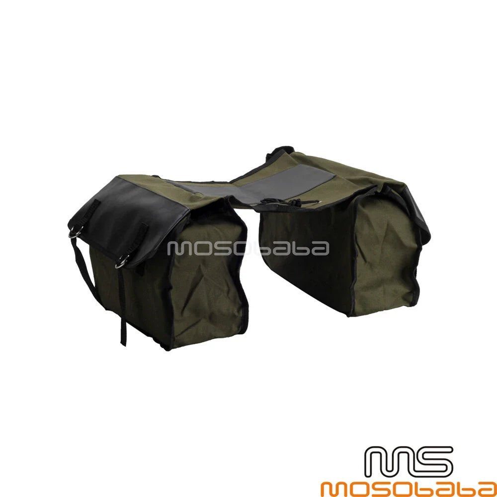 Canvas Flap Cover Saddlebag Storage Bags for Harley Honda Shadow 750
