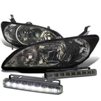 Smoked Housing Headlight + Clear Corner + LED Fog Light Kit for Honda Civic (2004–2005)