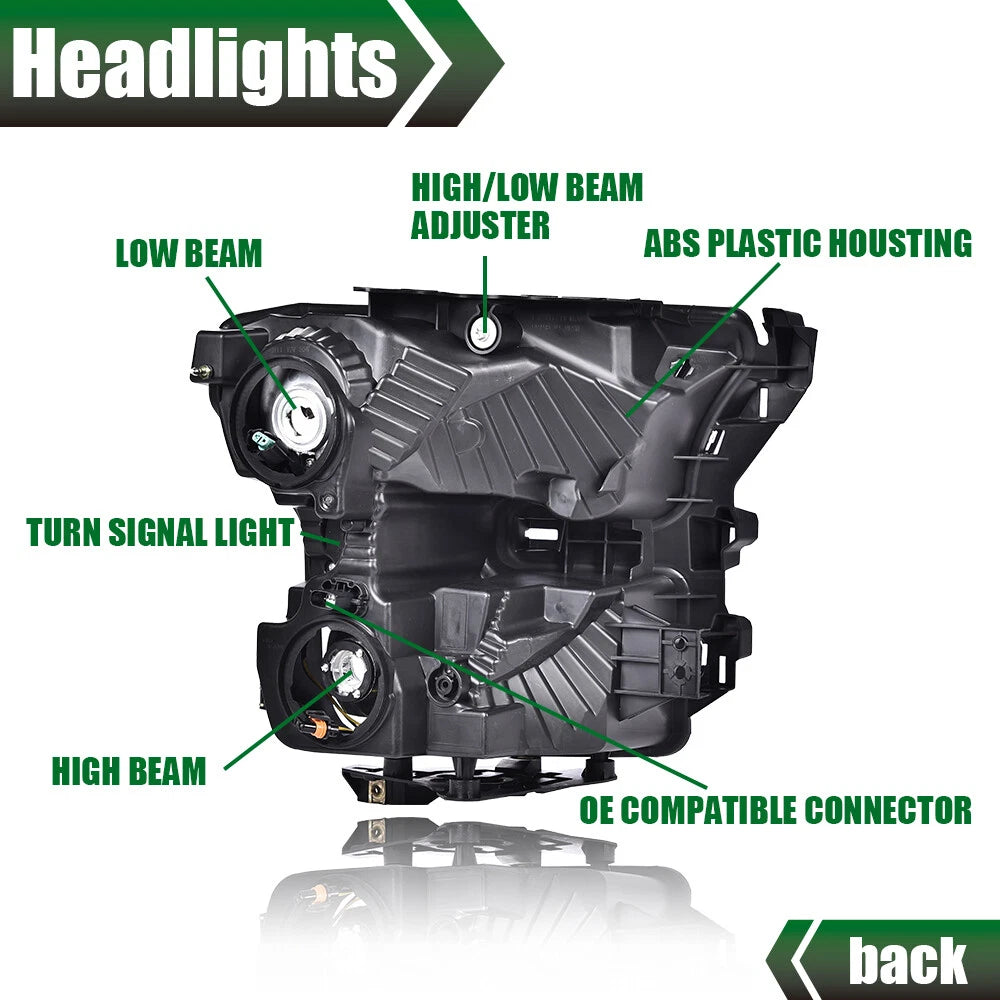 Set of Chrome Headlights for Ford F150 (2015–2017)