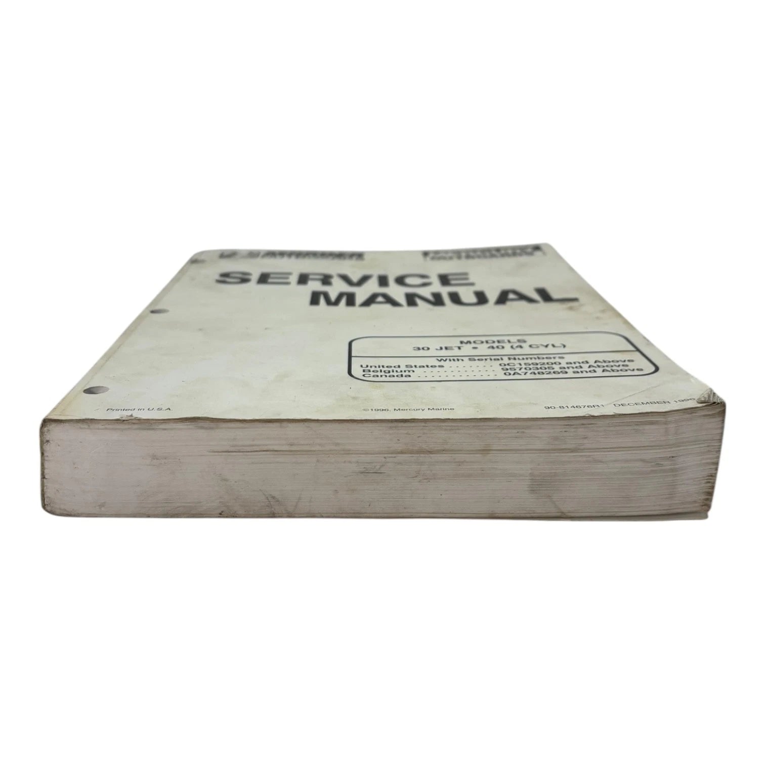 Service Manual for Mercury Mariner Outboards 90-814676R1 (1996)