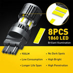 2X 3157 3156 LED Reverse Backup Light Bulb 6000K White 2800LM