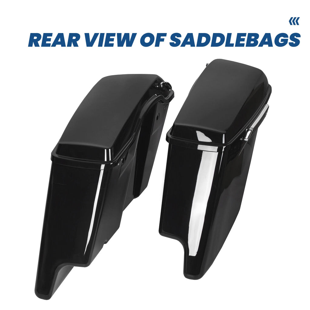 Stretched Extended Saddle Bags with Conversion Brackets for Harley Heritage Softail