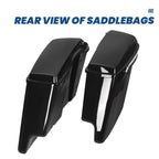Stretched Extended Saddle Bags with Conversion Brackets for Harley Heritage Softail