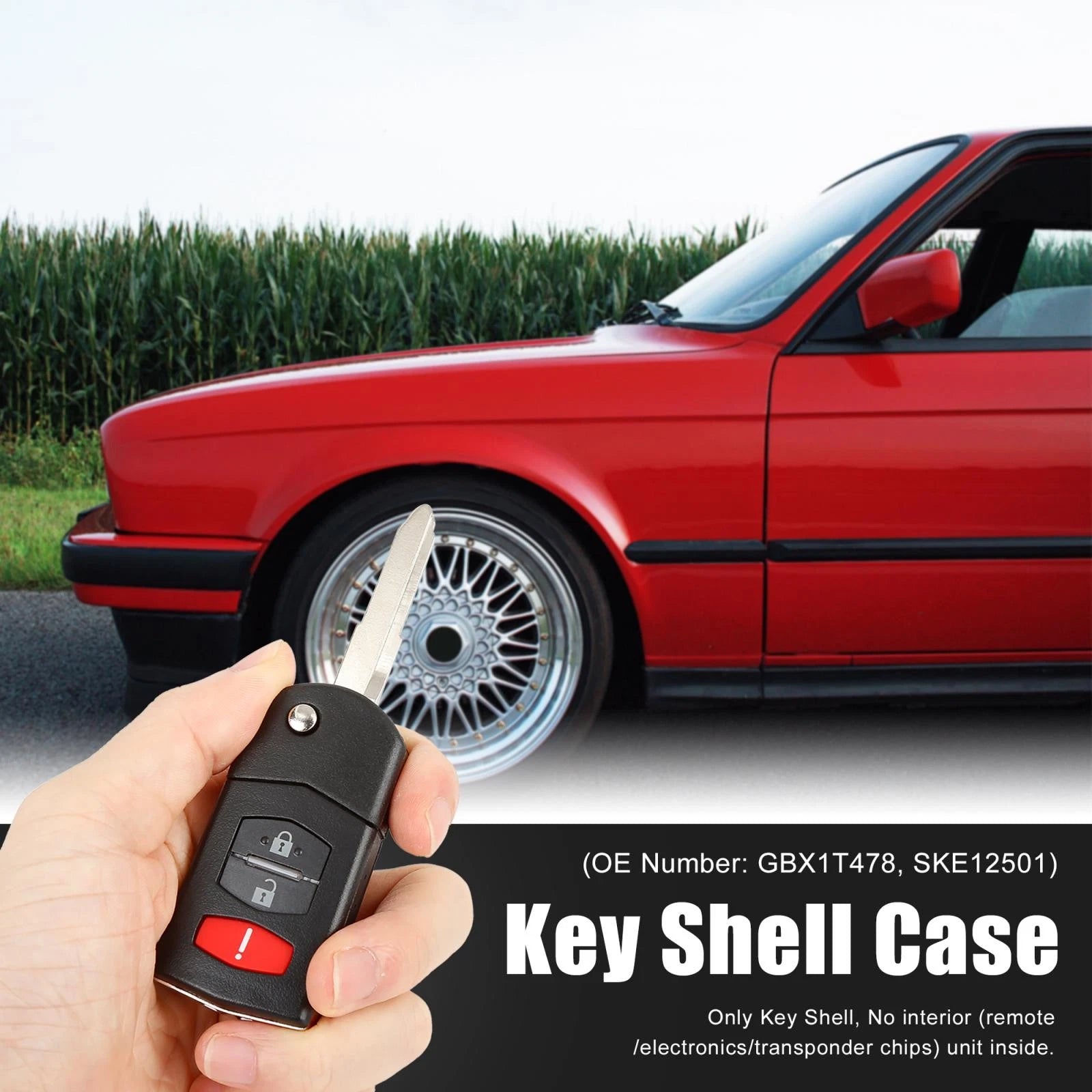 Keyless Remote Key Fob Shell Case BGBX1T478 for Mazda 3 (2011–2013)