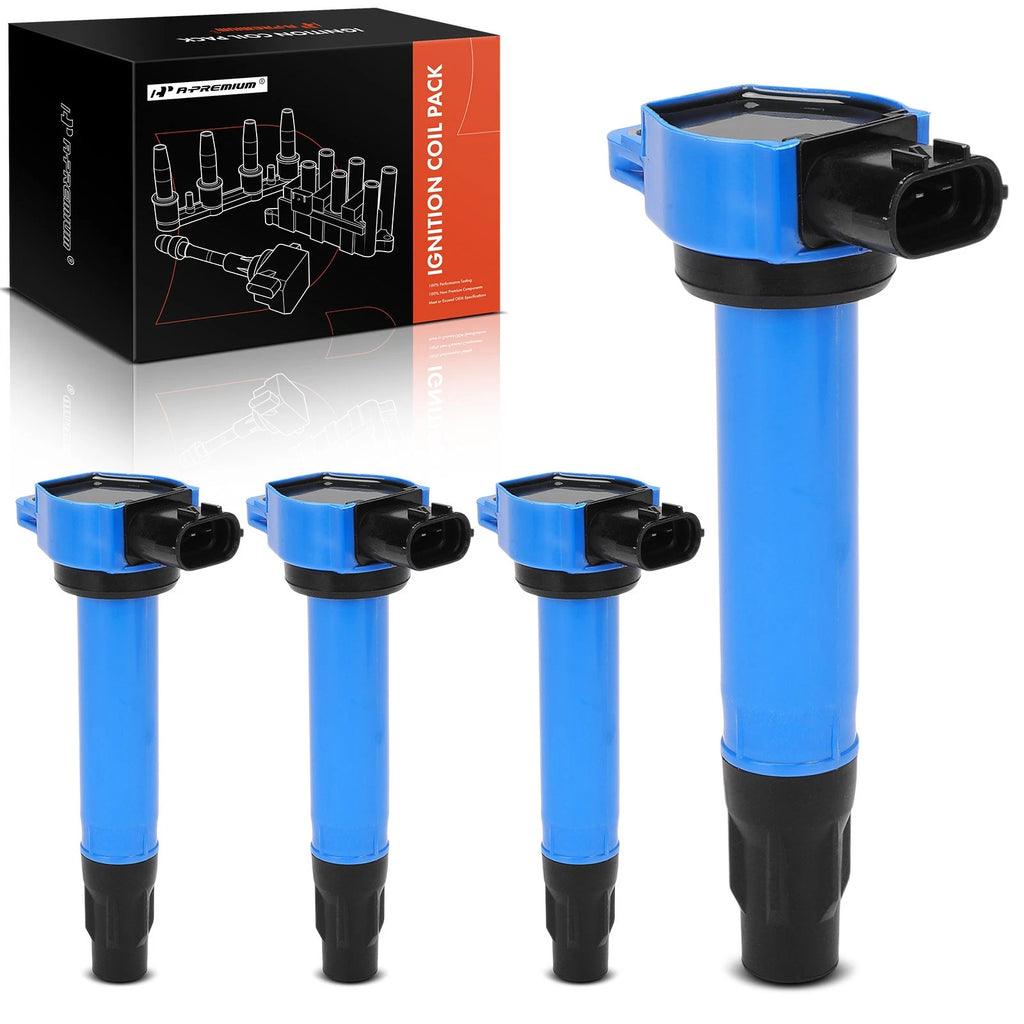 Set of 4 Blue Ignition Coils for Mitsubishi Outlander (2008–2013) Lancer (2008–2017)