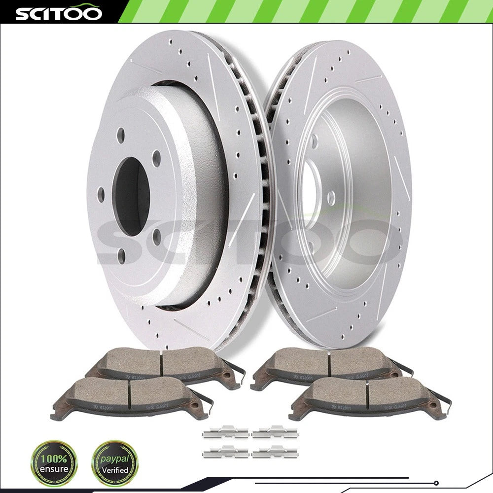 Rear Brake Rotors and Ceramic Pads for Mercury Grand Marquis, Crown Victoria (1992–2011)