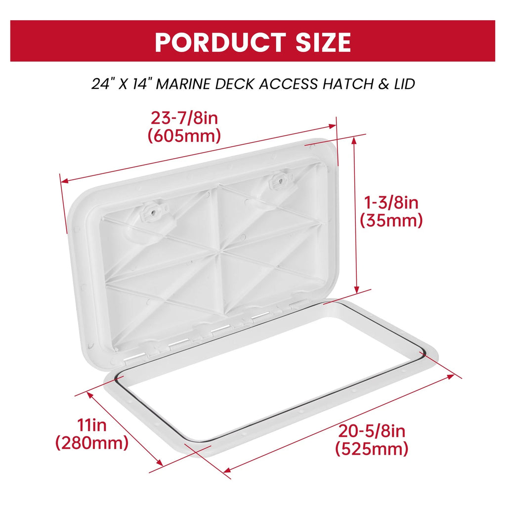 Marine Deck Access Hatch for Boat Caravan RV (24" x 14")