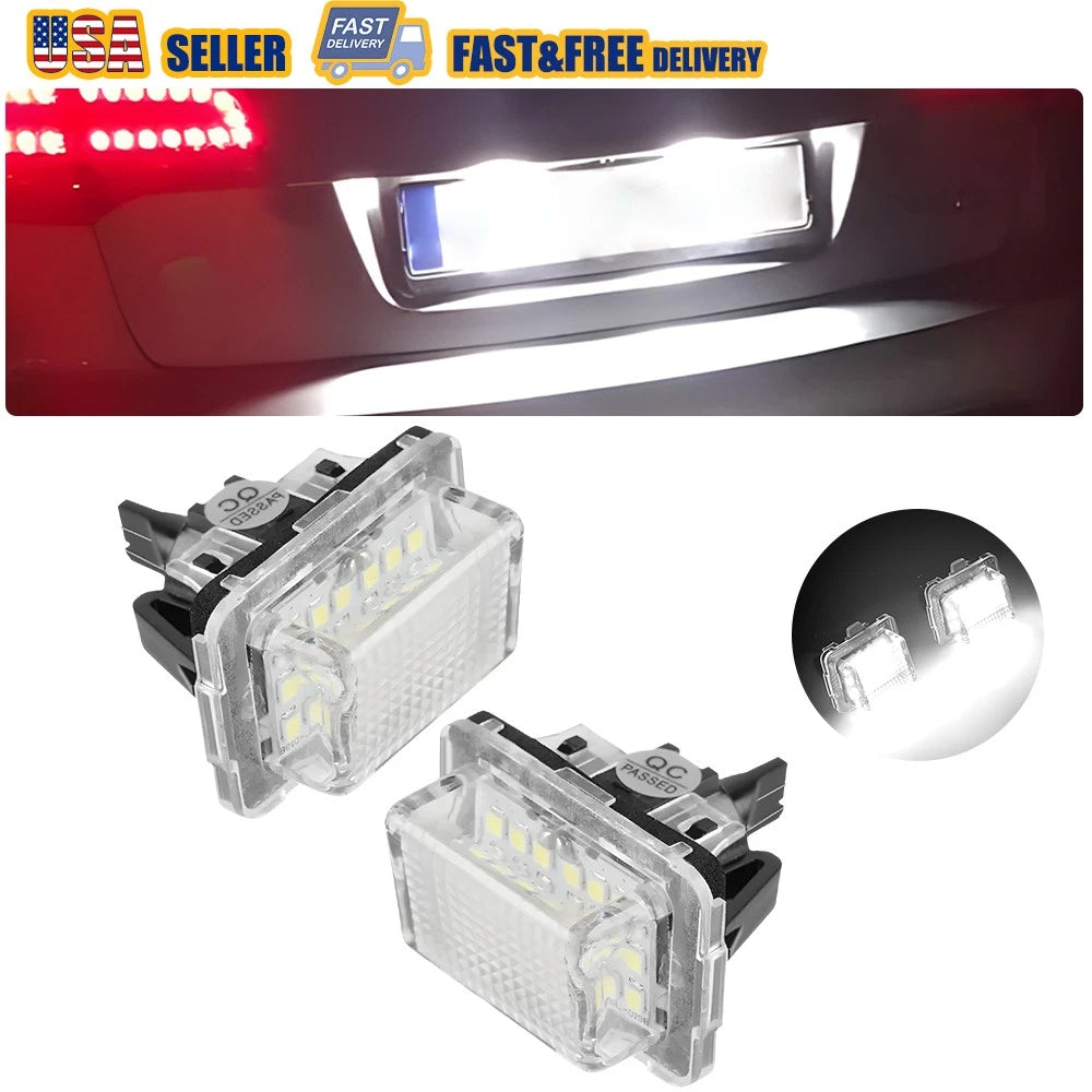 2X No Error LED License Plate Light Bulbs for Mercedes Benz W204 W212 W221