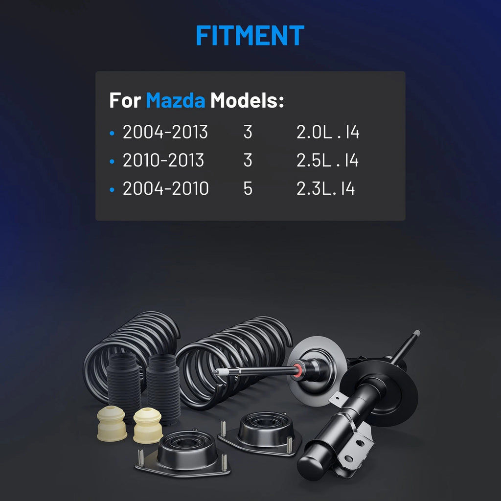 Front Complete Struts Shocks Spring for Mazda 3 (2004-2013) and Mazda 5 (2006-2010)