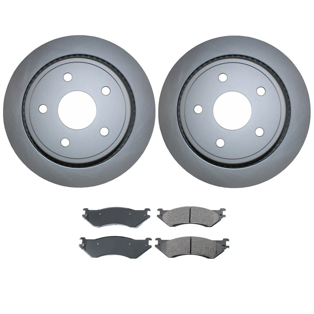 Rear Brake Kit 352mm Disc Rotors & Akebono ProACT Pads for Dodge Ram 1500 (2009–2018)