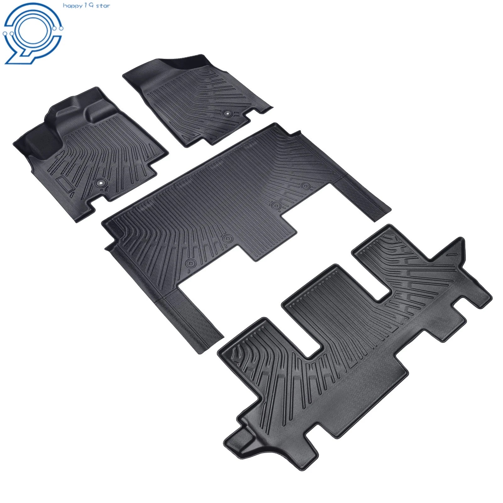 Set of 4 All Weather Floor Mats for Dodge Grand Caravan (2008–2020) TPE Rubber