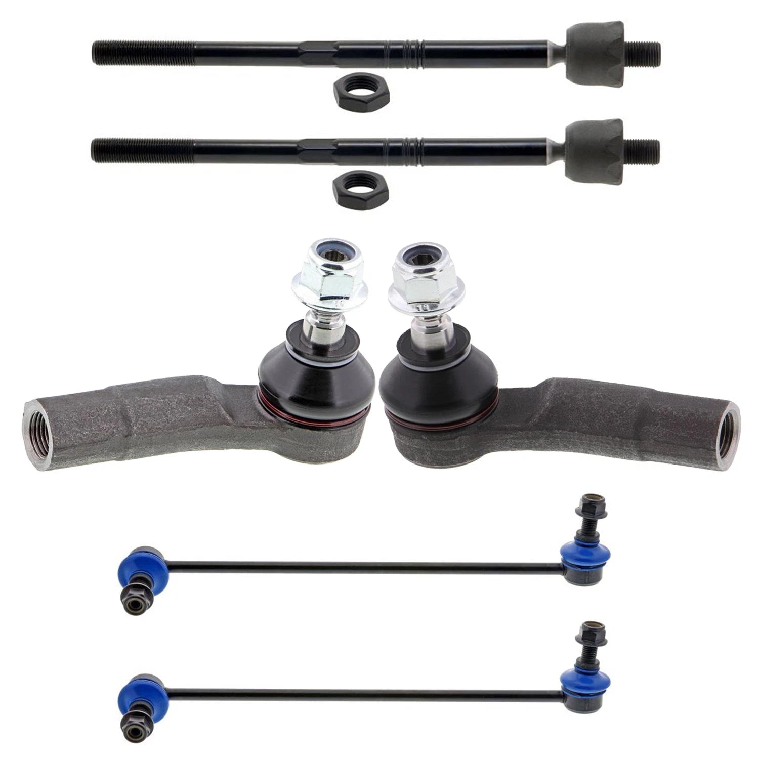 Set of 4 Mevotech Supreme Tie Rod Ends & Sway Bar Links for Audi A3 S3 (2013–2020)