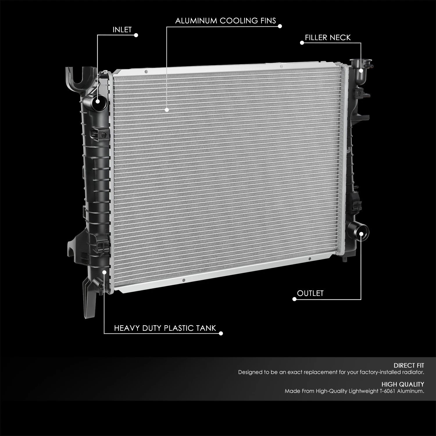 Aluminum Core Cooling Radiator for Dodge RAM 1500/2500/3500 (2002–2008) DPI-2480