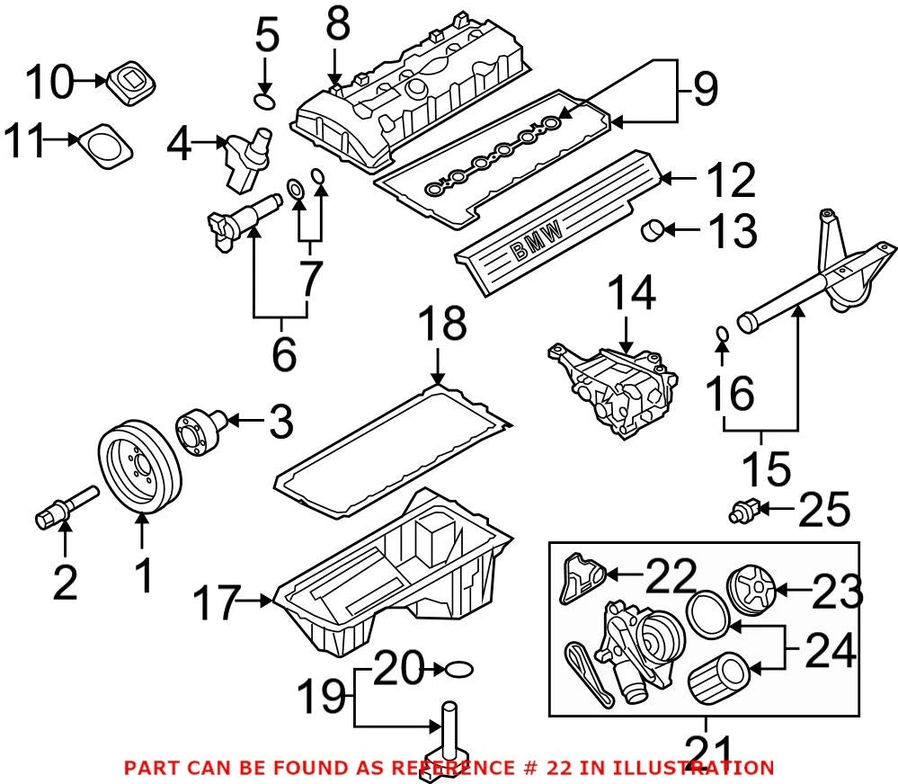 Engine Oil Filter Housing Gasket for BMW (11428637821)