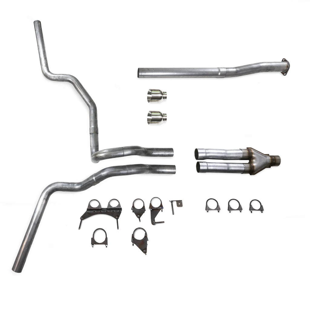 Dual Exhaust Kit for Toyota Tacoma (2016–2023) 2.5" Straight Pipe, DBL Wall Tip