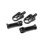 Black Rear Passenger Foot Pegs with Bracket for Harley Softail Street Bob (2018-2020)