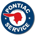Vintage Pontiac Ford Service Round Tin Metal Sign 184