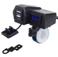Dual USB Charger Power Adapter with Voltmeter for Motorcycle (12V)
