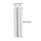 Set of 6 Silver Cabinet Hinges for Toolbox (65mm x 15mm)