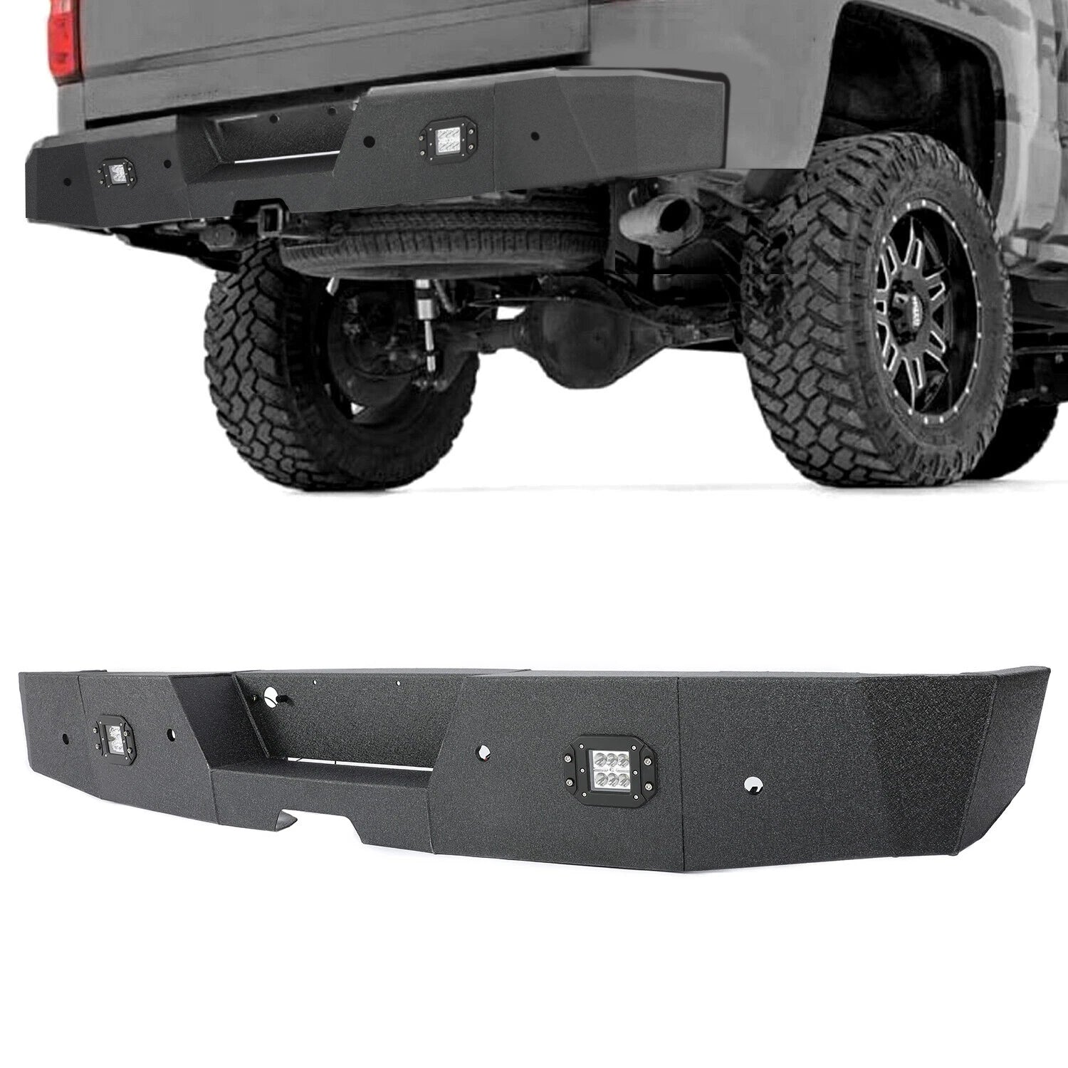 Heavy-Duty Rear Bumper w/ Sensor Hole for Silverado & GMC Sierra 1500 (2007–2018)