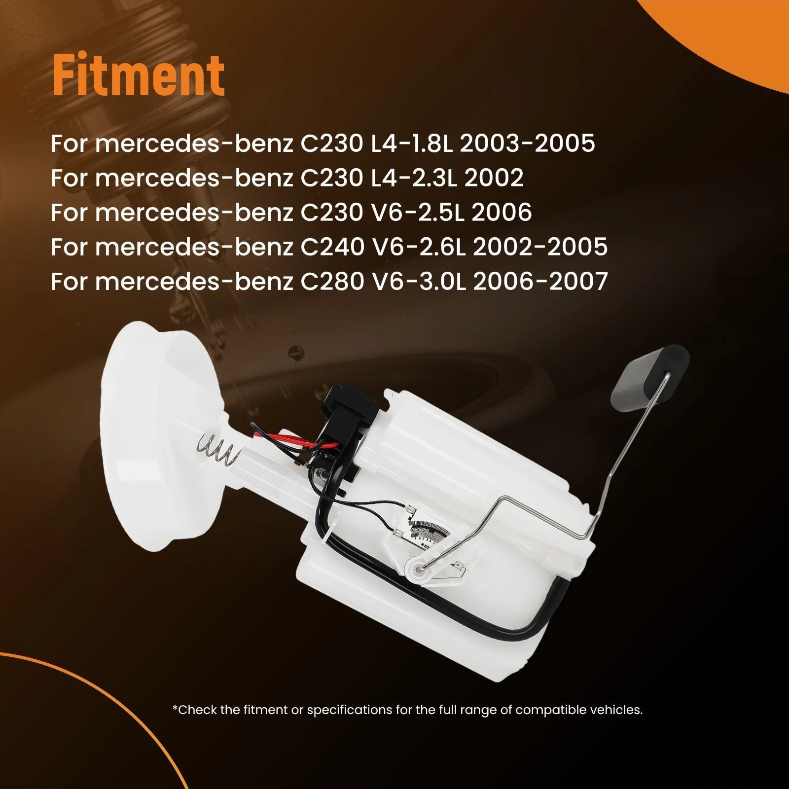 Electric Fuel Pump Assembly for Mercedes C230 C240 C280 C320 CLK320 (2001–2007)