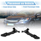 2X Front Bumper Bracket 71193-TVA-A01 for Honda Accord (2018–2022) Black