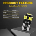 Pair LED T10 Bulbs for Dome License Side Marker Light (Universal)