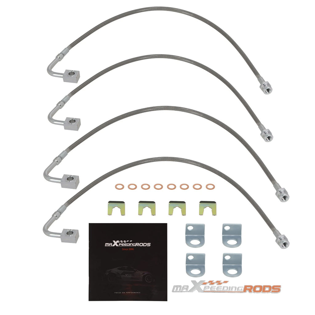 Stainless Steel Braided Brake Hose Kit for Jeep Wrangler JK (2007–2018)