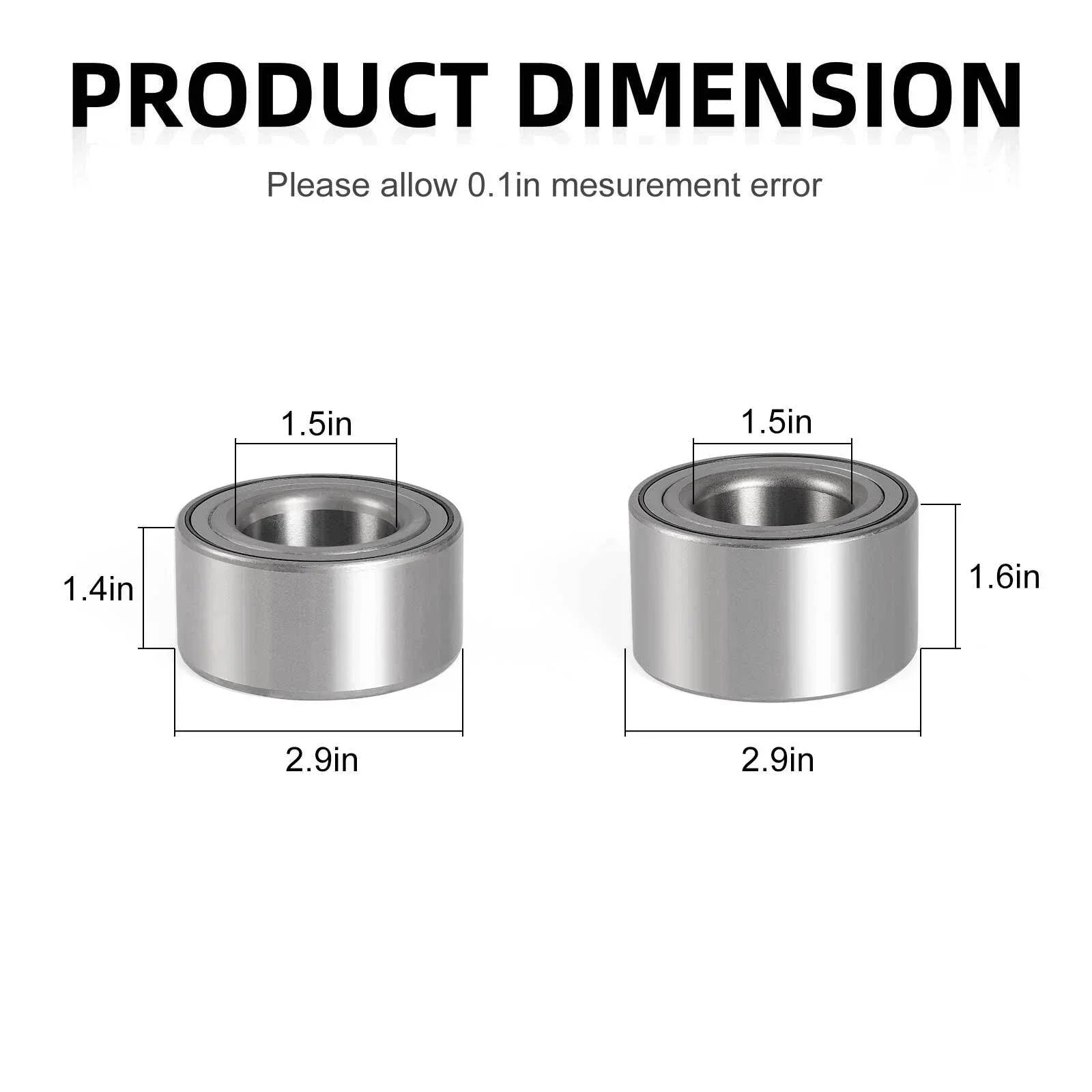 4x Front & Rear Wheel Bearing + Circlip for Kawasaki Teryx KRX 1000(2020–2024)