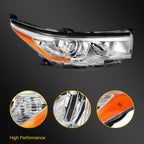 Right Side Headlight Assembly for Toyota Highlander (2014–2016) Chrome Housing