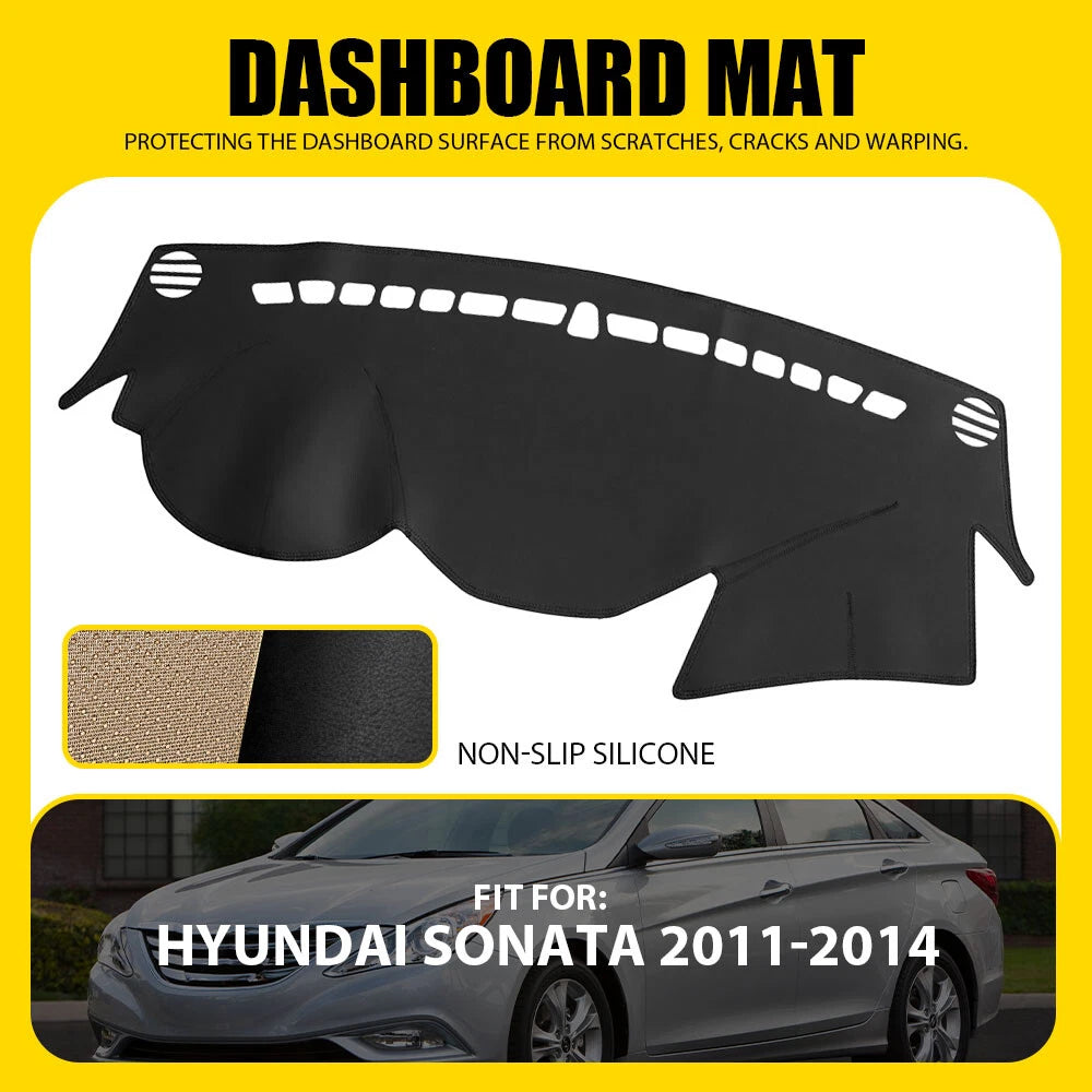 Leather Dashboard Cover for Hyundai Sonata (2011–2014)
