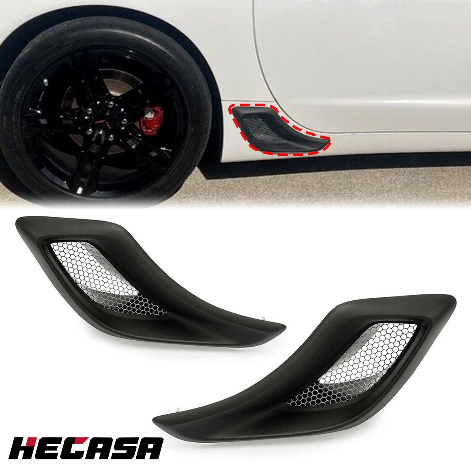 Set of 2 Rear Lower Brake Duct Scoop Vent Kit for C5 Corvette Z06 (1997–2004)