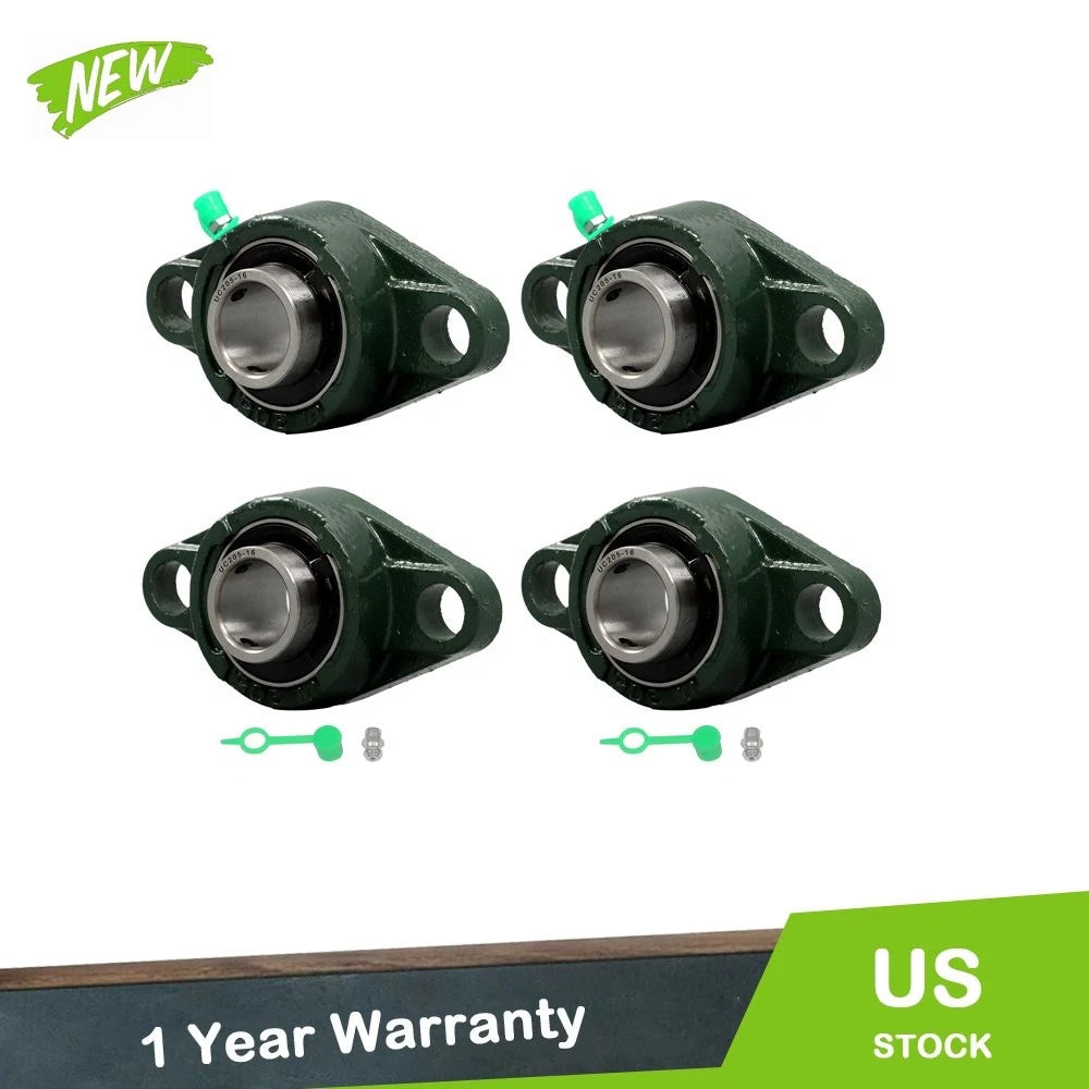 Set of 4 Pillow Block Flange Bearings for UCFL205-16 (1" Bore, 2 Bolt)