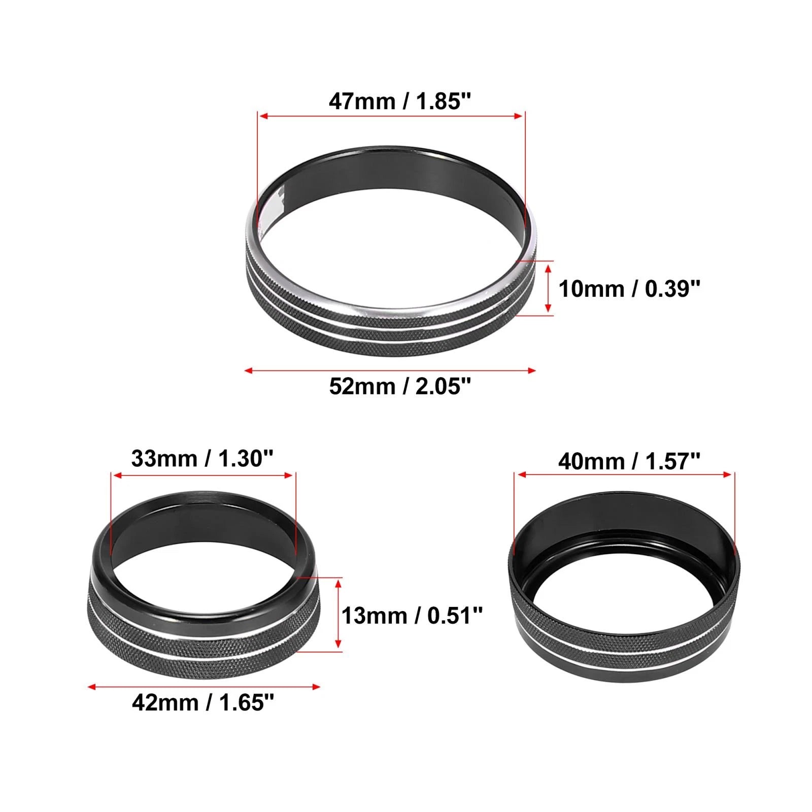 3X Headlight Volume Tune Knob Cover for Ford Mustang (2015–2020) Black