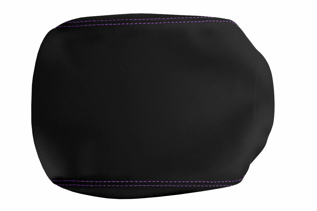 Leather Console Lid Armrest Cover for Honda Pilot (2003–2008) Purple Stitch