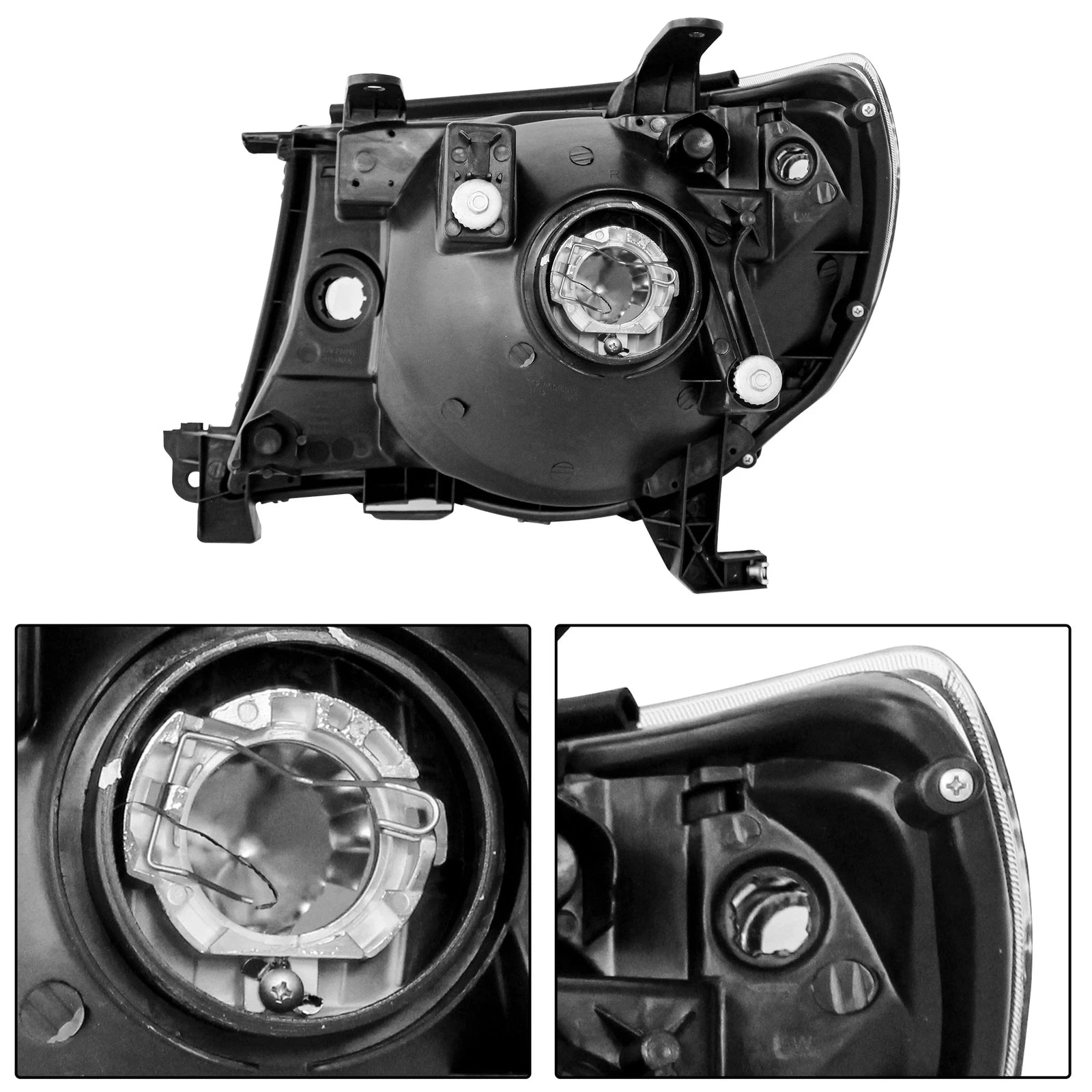 Chrome Headlight Assembly LH & RH Pair for Toyota Tacoma (2005–2011)
