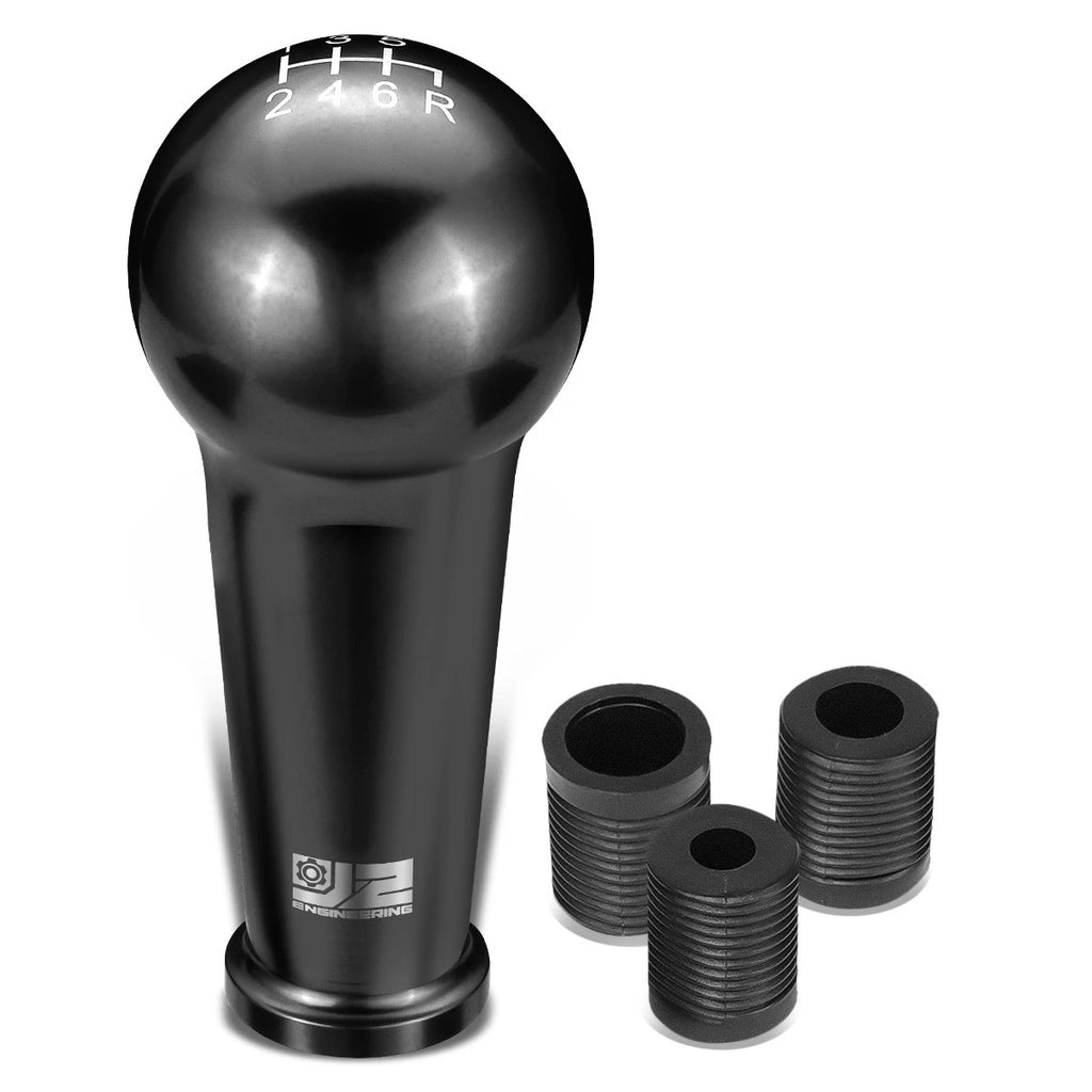 46mm 6-Speed Aluminum Black Shift Knob for Universal Fit (M8 M10 M12)