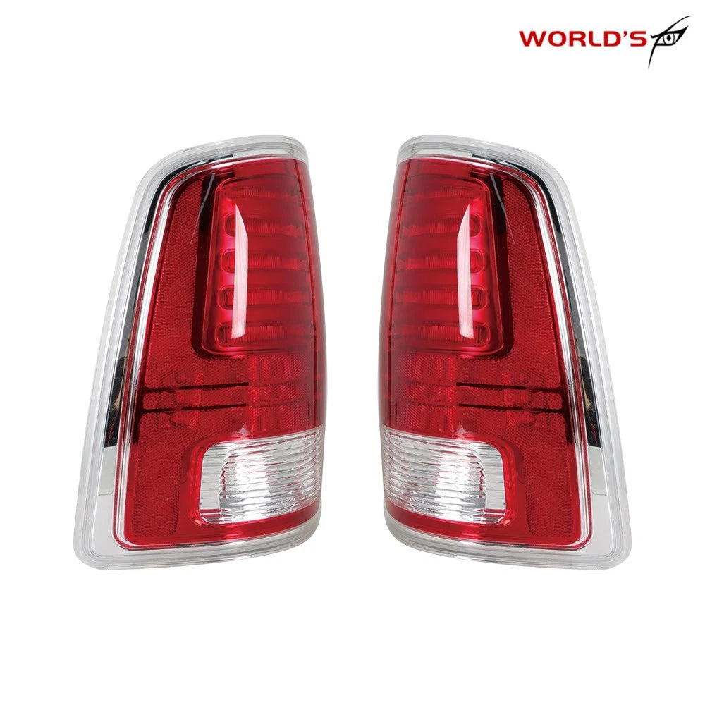 Set of 2 LED Tail Lights for Ram 1500 2500 3500 (2013–2018) Chrome Trim