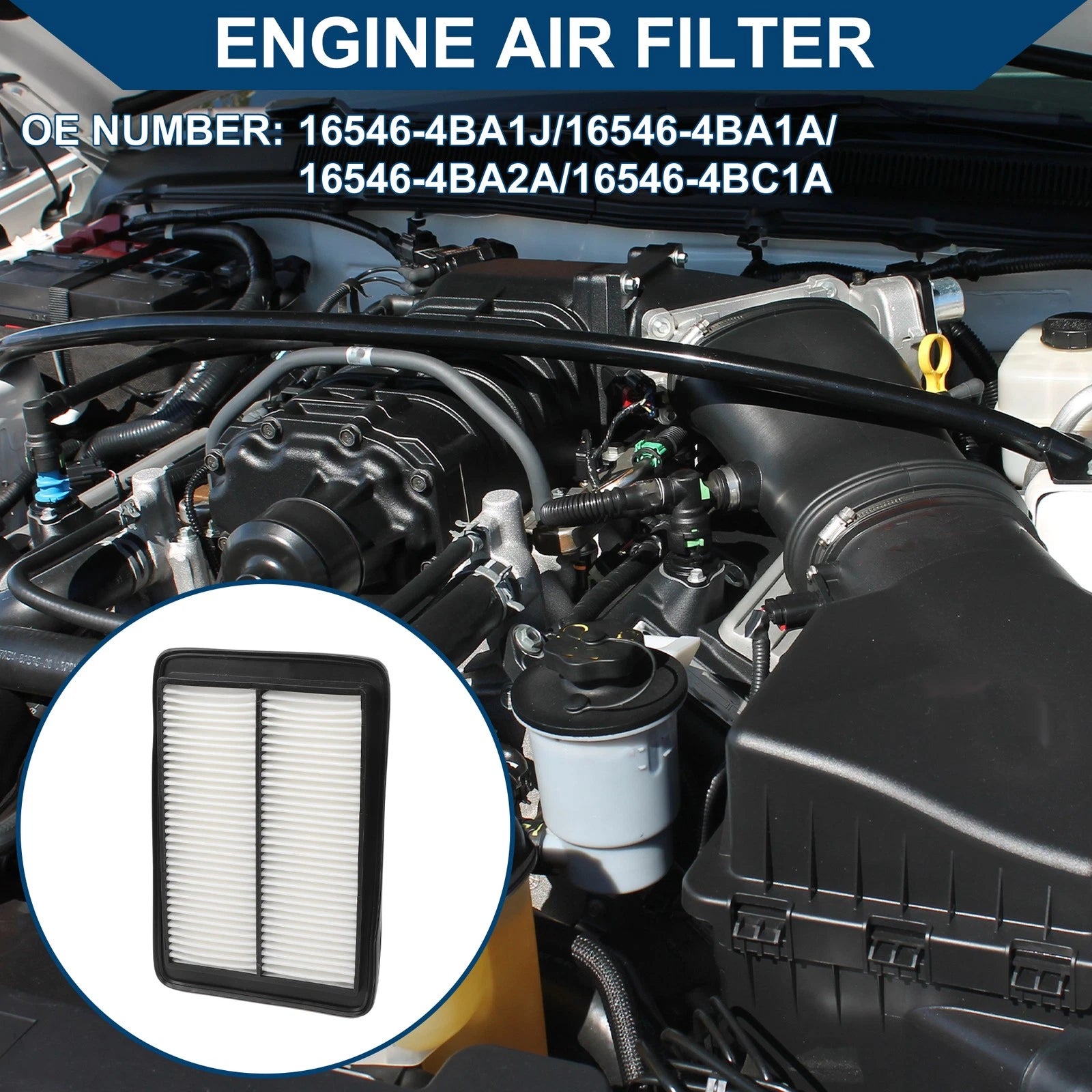 Engine Air Filter No. 165464BA1A for Nissan Rogue 2.0L 2.5L (2014–2020)