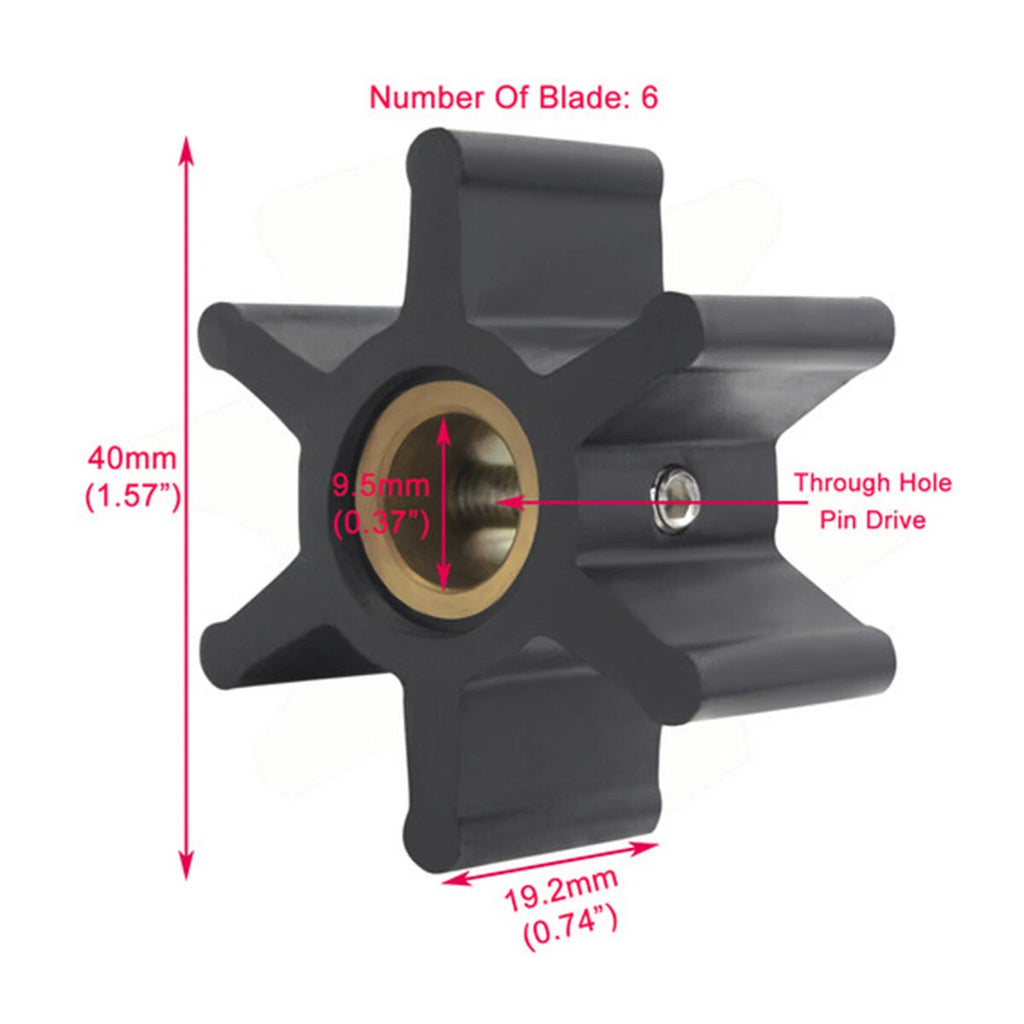 Water Pump Impeller for Yanmar Inboard Engine 3GM, 2GM20, 3GM30, 2GM, 2QM15, YSE, YSM