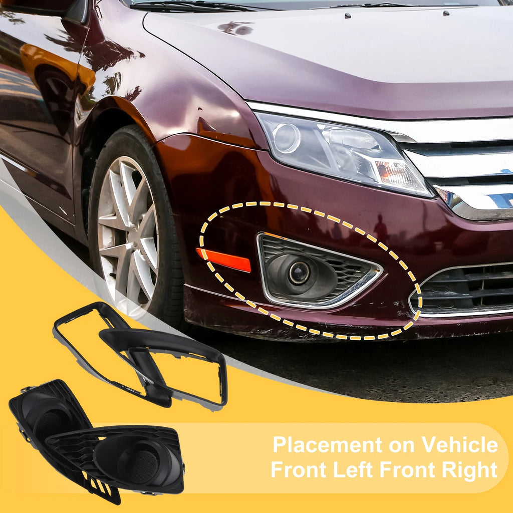 Fog Light Grill No.AE5Z17E810FA for Ford Fusion (2010–2012) Black ABS