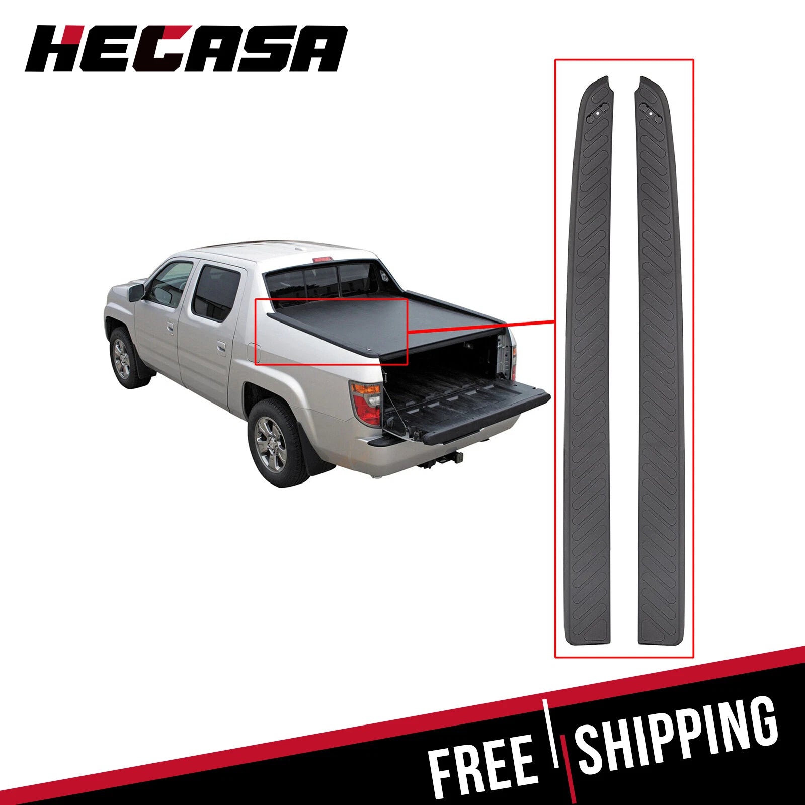 Bed Rail Cap Molding Side Covers for Honda Ridgeline (2006–2014)